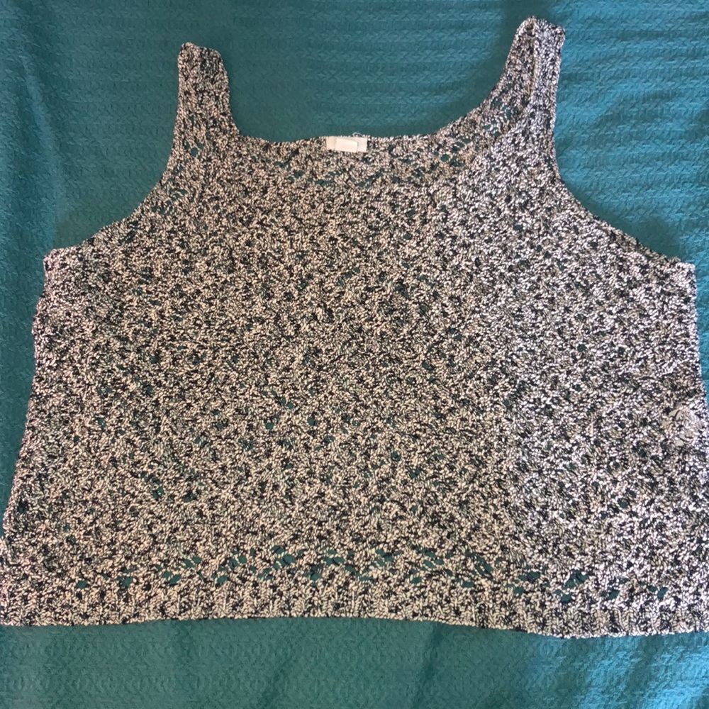 Black and White Crochet Tank
